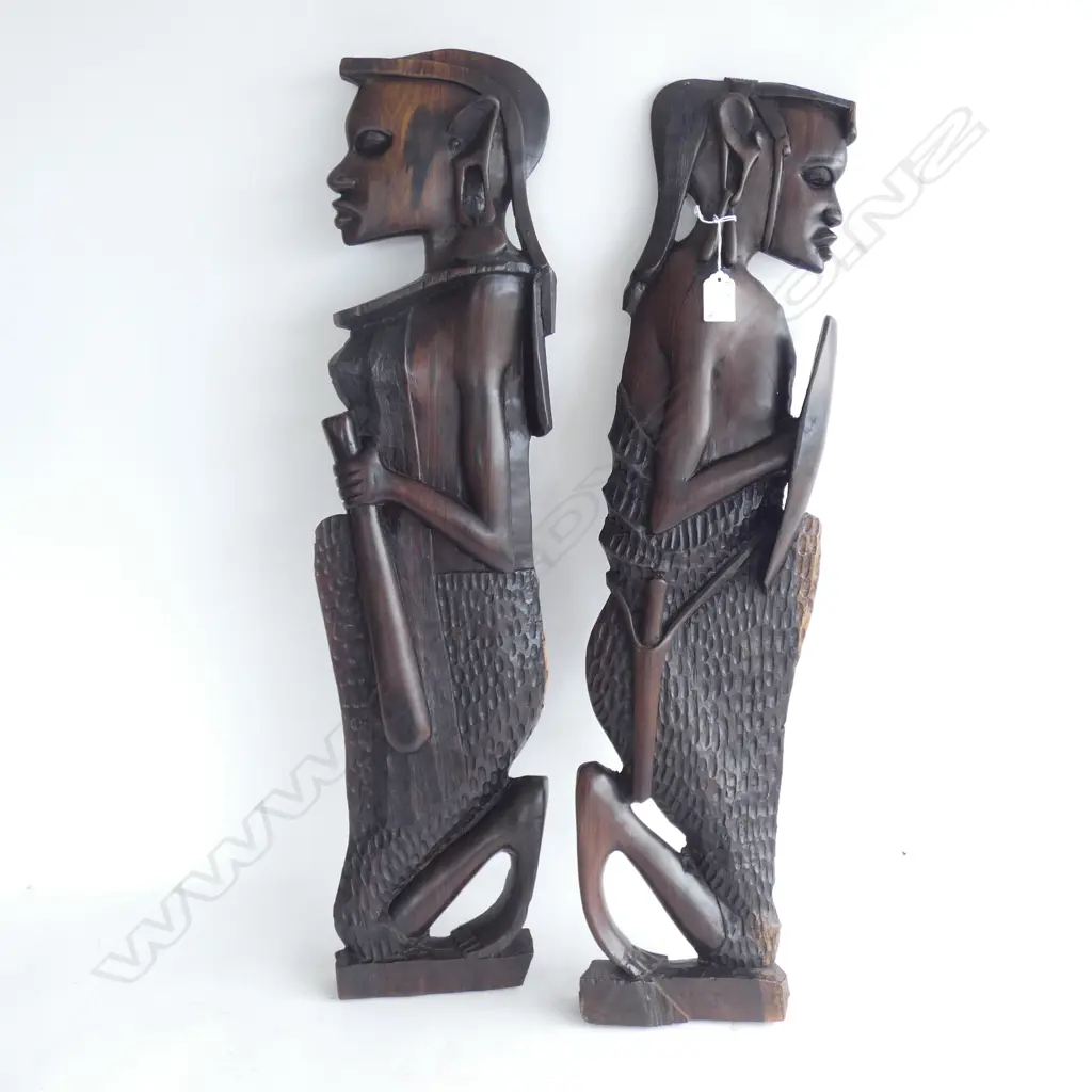 PR CARVED WOODEN AFRICAN WALL PLAQUES H.730mm Image 1++