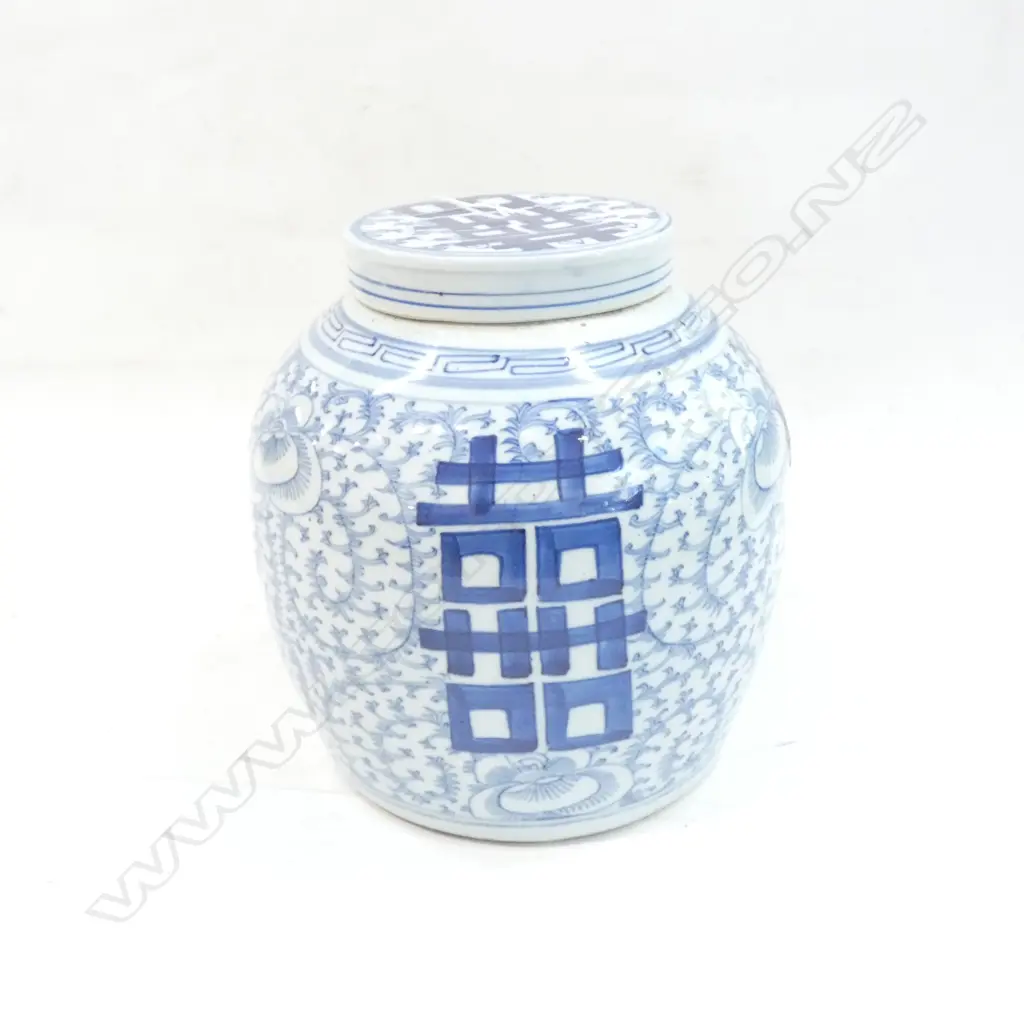 B/W CHINESE GINGER JAR H.210mm Image 1++