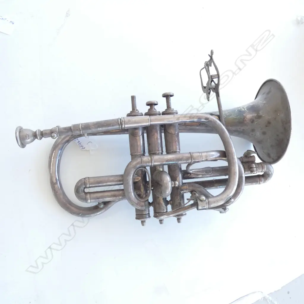 OLD MODEL KOENIG CURTOIS CORNET - A/F EXTENSIVE ENGRAVING INCL PARIS 1878  Image 1++