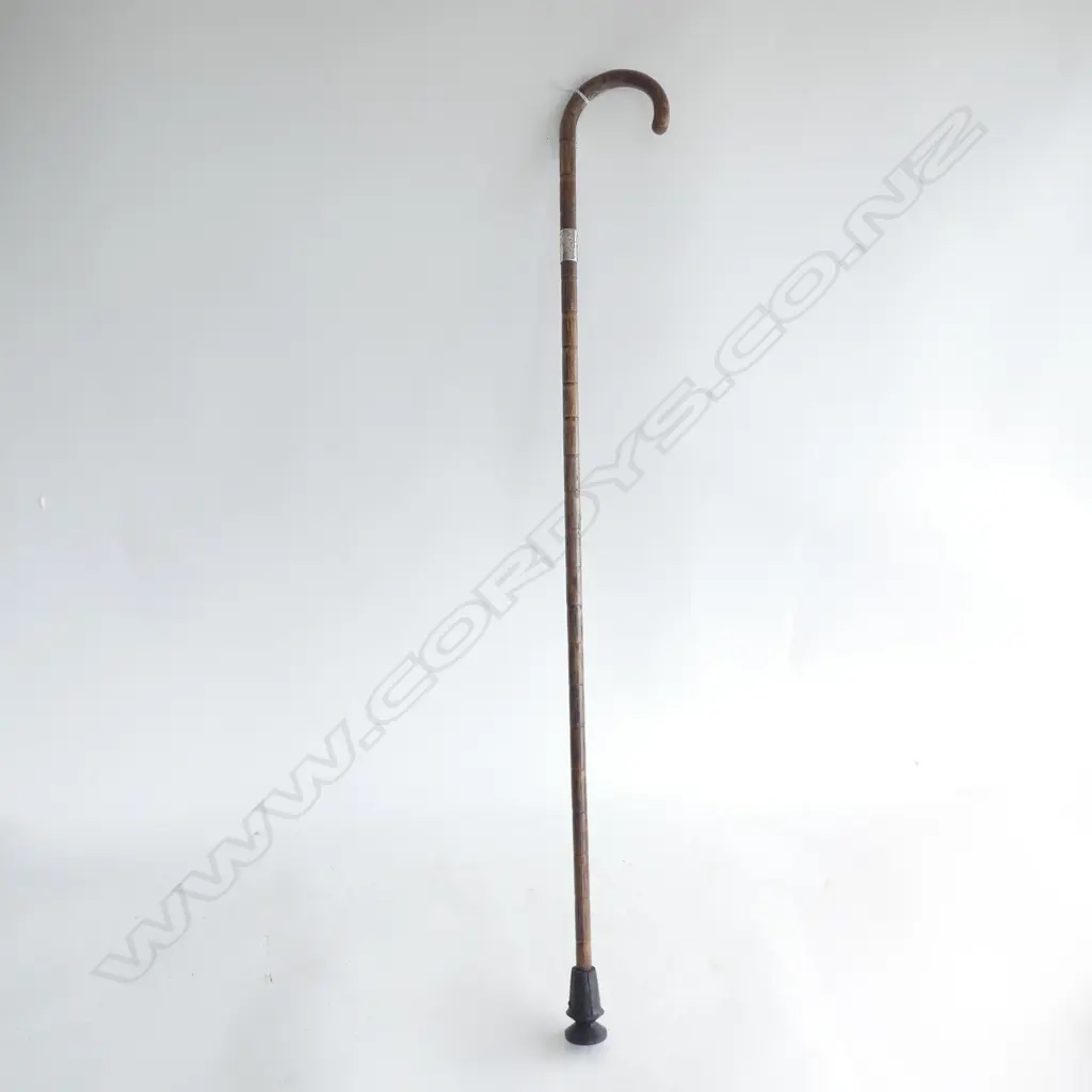 WALKING STICK w. STG SILVER BAND L.890mm Image 1++