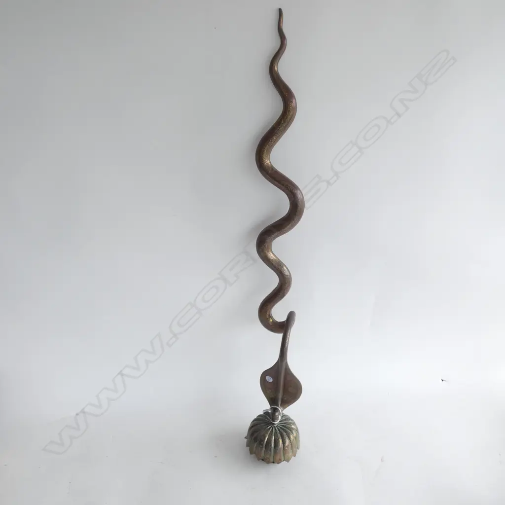 (17718) INDIAN BRASS SNAKE WALL CANDEL SCONCE  Image 1++