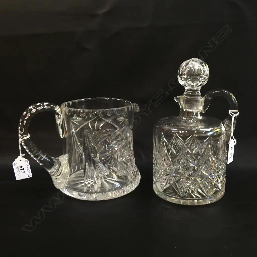 LG CRYSTAL JUG H. 155MM & GLASS DECANTER H. 230MM Image 1++