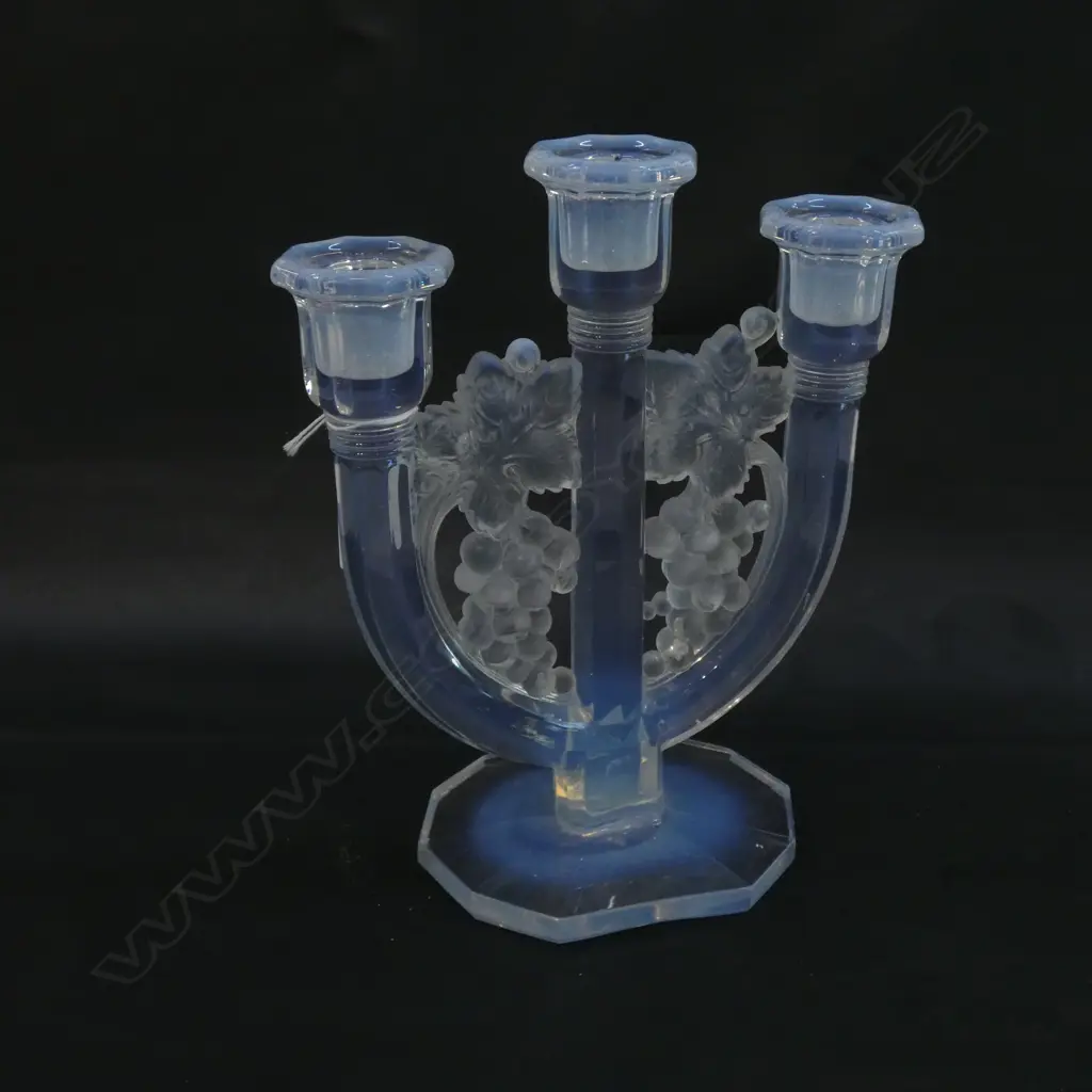 BAROLAC FRENCH ART DECO OPALESCENT GLASS CANDLEABRA Image 1++