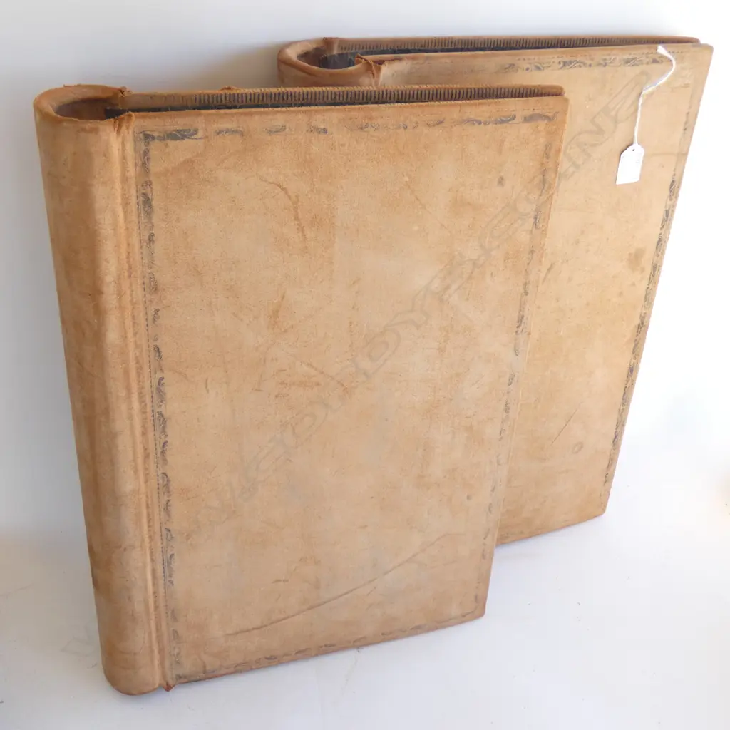 PR LG VINTAGE SUEDE LEATHER BOOK COVERS  520 X 380MM SOME AGE WEAR Image 1++