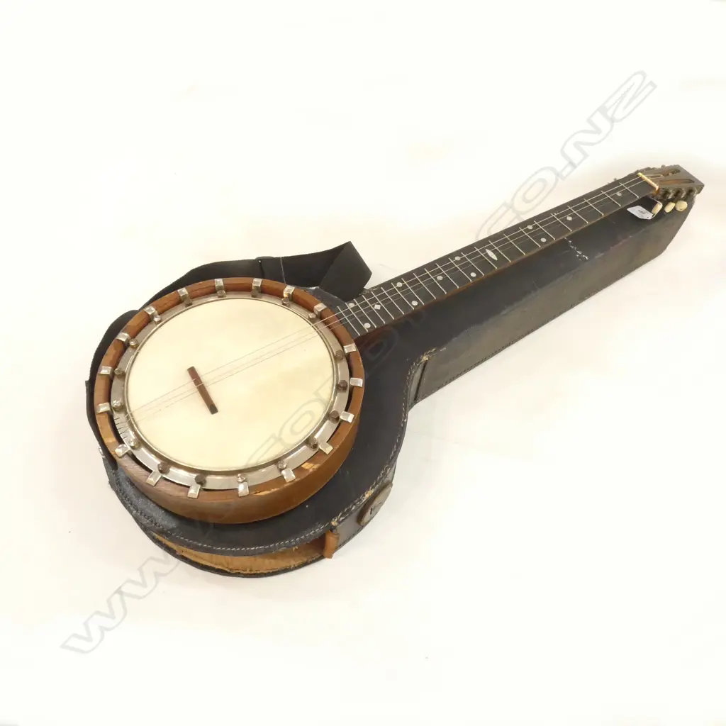 ANTIQUE BANJO IN CASE Image 1++