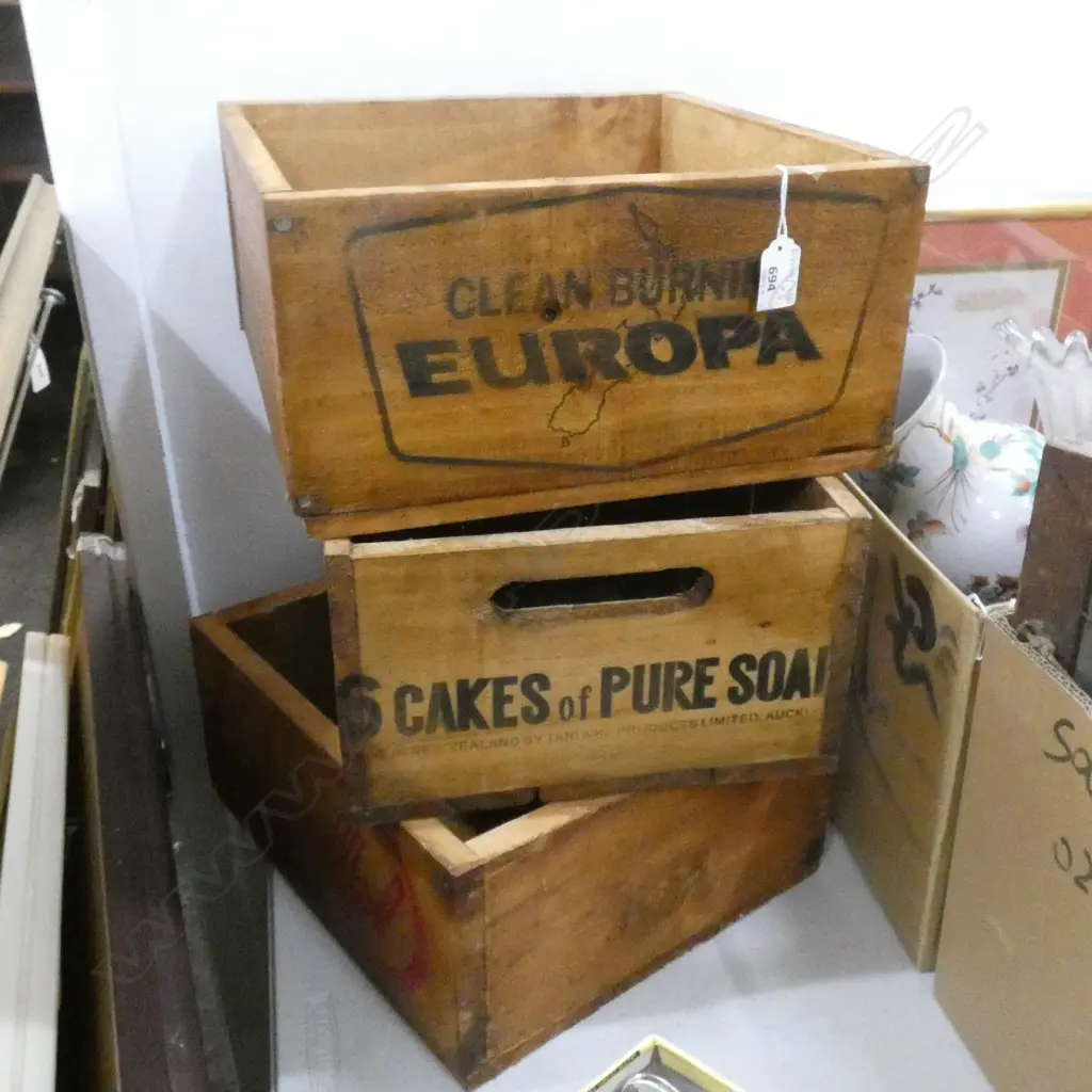 3 STENCILLED BOXES Image 1++