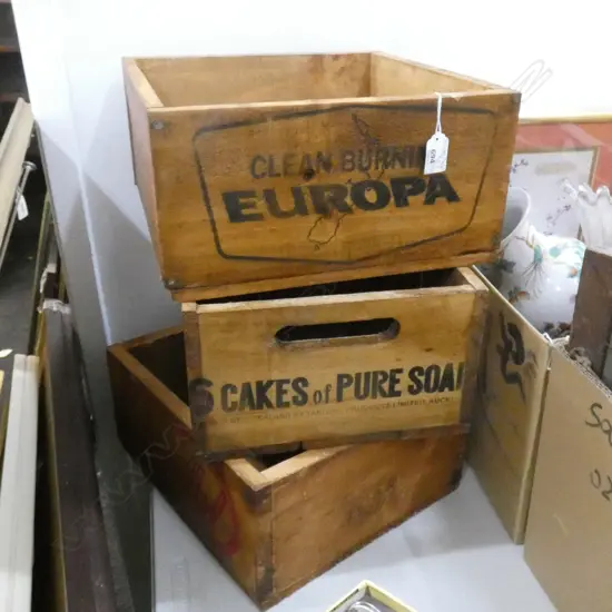 3 STENCILLED BOXES