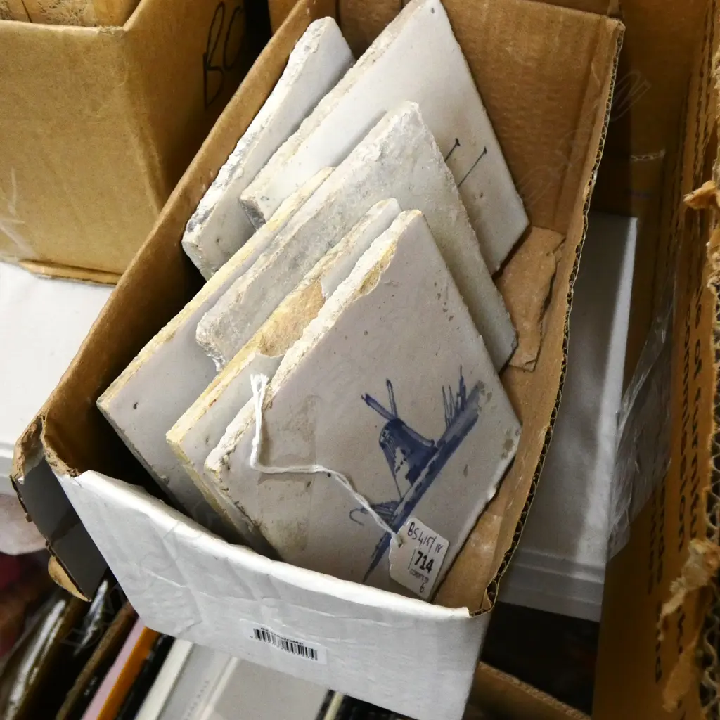 6 ANTIQUE DELFT TILES 125mm sq Image 1++