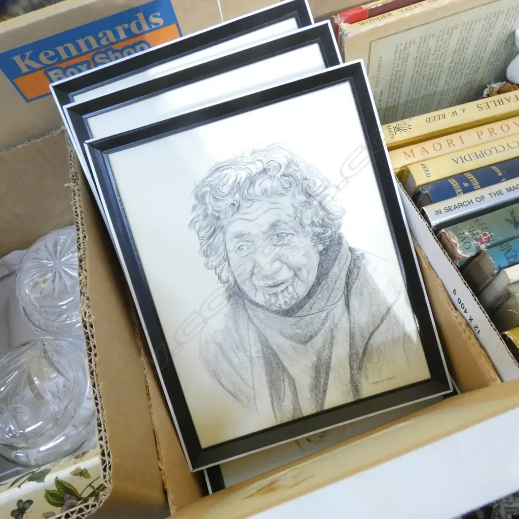 SET OF 6 B. W. CHANTLER PRINTS; PORTRAITS OF TATTOOED MAORI Image 1++