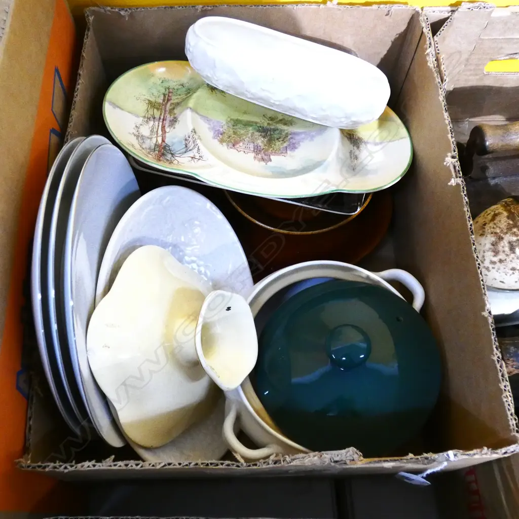 BOX ASST CHINA INCL ROYAL DOULTON; SYLVAC ETC. Image 1++