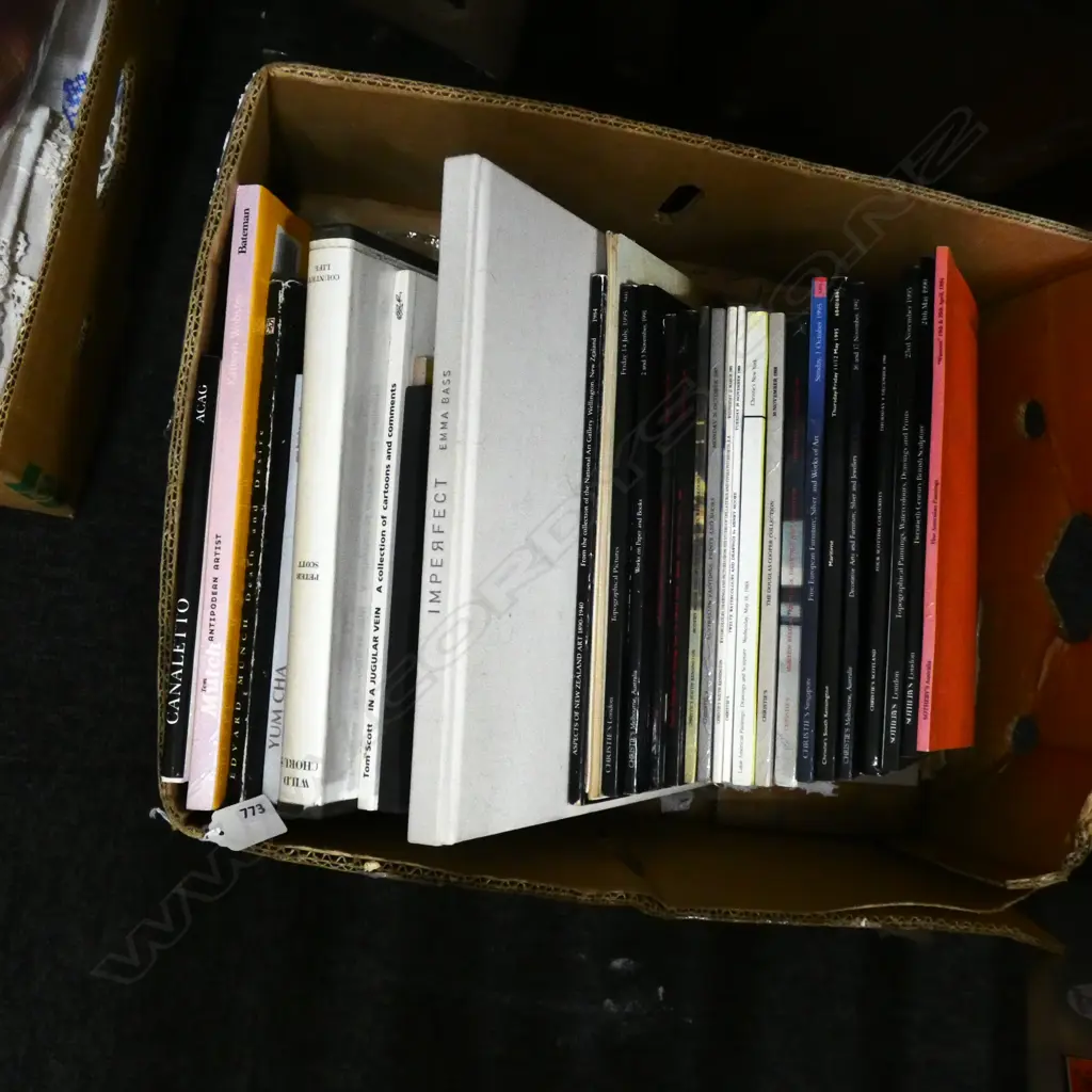 BOX LOT ASST. CHRISTIES CATALOGUES, ART BOOKS ETC Image 1++