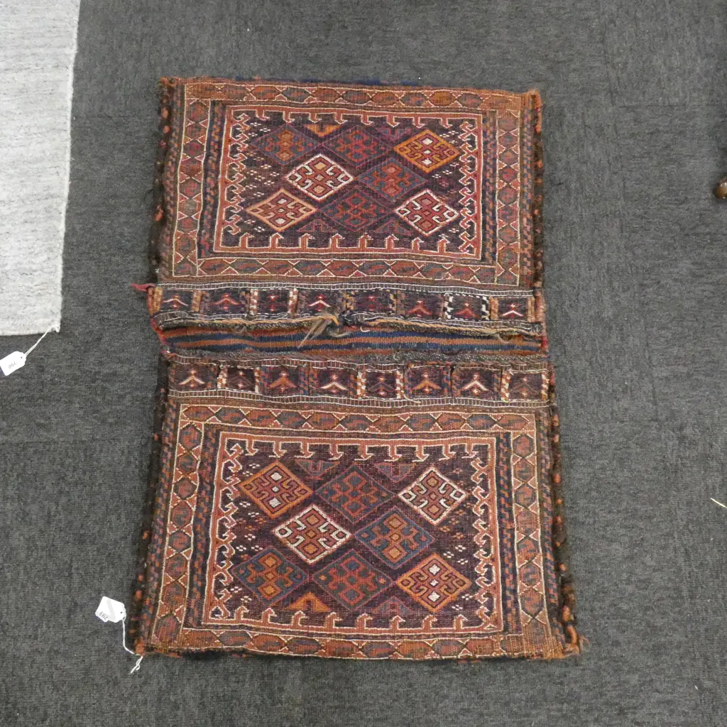 KELIM HAND KNOTTED WOOL CAMEL SADDLE BAGS 810 X 560MM Image 1++