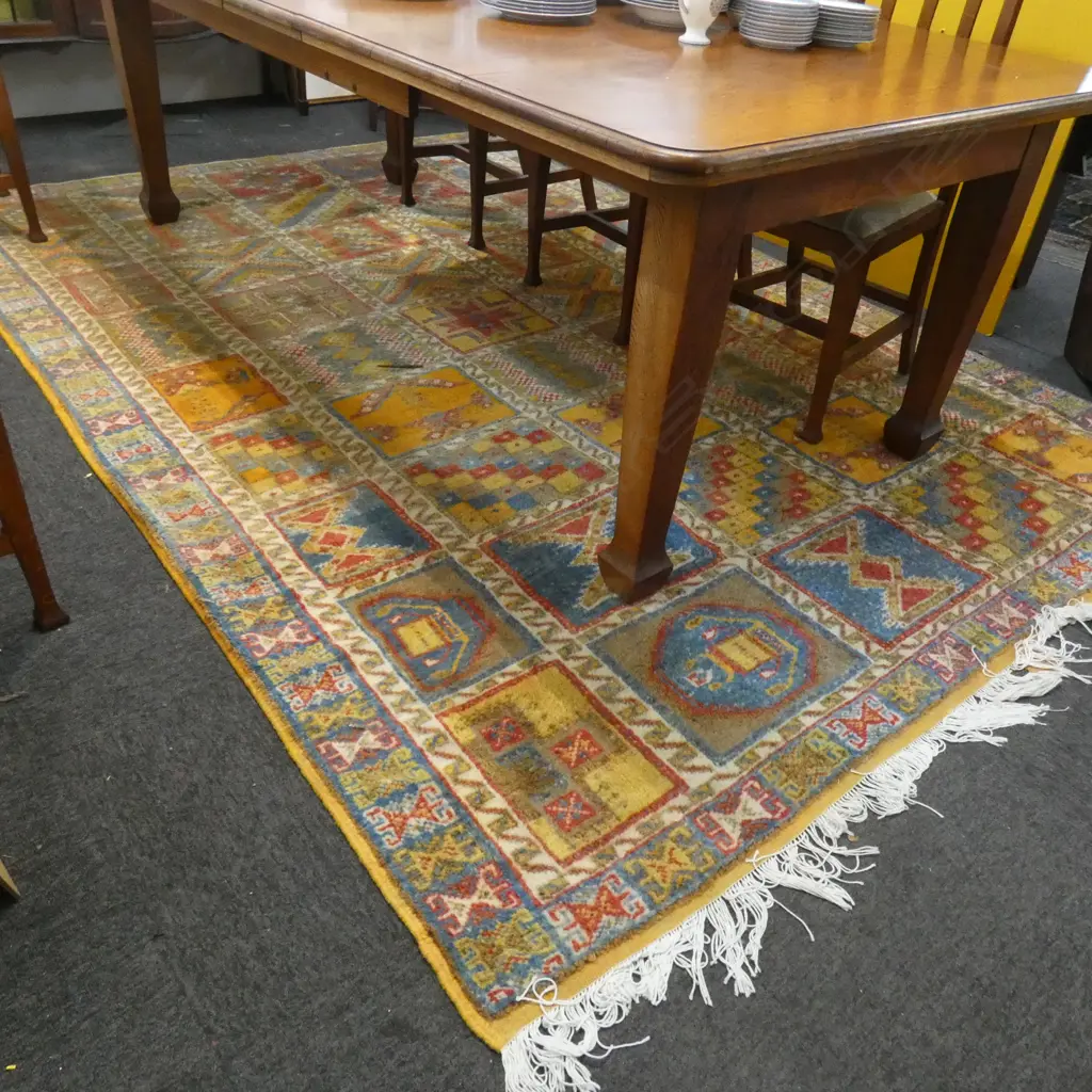 LARGE ORANGE WOOL PILE RUG... Image 1++
