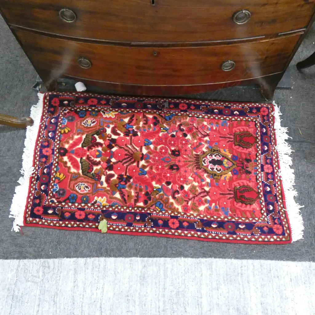 #91G PERSIAN MALAYER HAND KNOTTED RUG 103 X 63 CM Image 1++