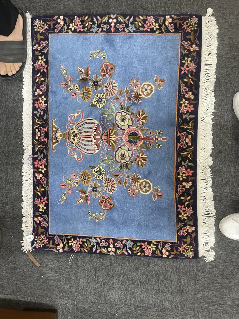 #220G PERSIAN KASHAN HAND KNOTTED RUG 103 X 70 CM Image 1++