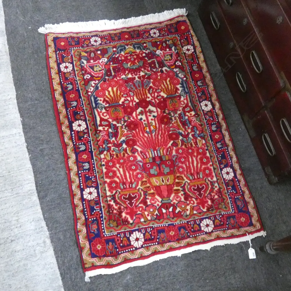 #99G PERSIAN MALAYER HAND KNOTTED RUG 95 X 66 CM Image 1++