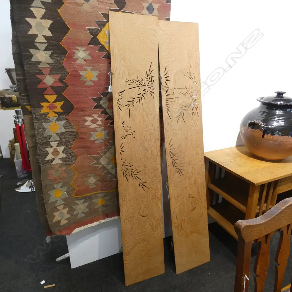 PAIR OF SOLID MOUNTAIN CEDAR PERFORATED PANELS Image 1++