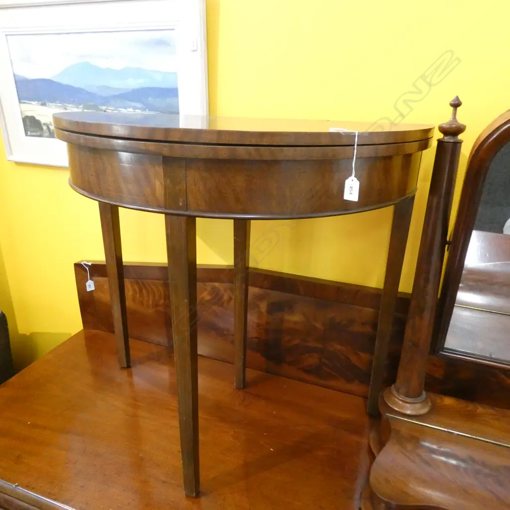 MAHOGANY VENEER DEMILUNE / CARD TABLE H.735mm Image 1++