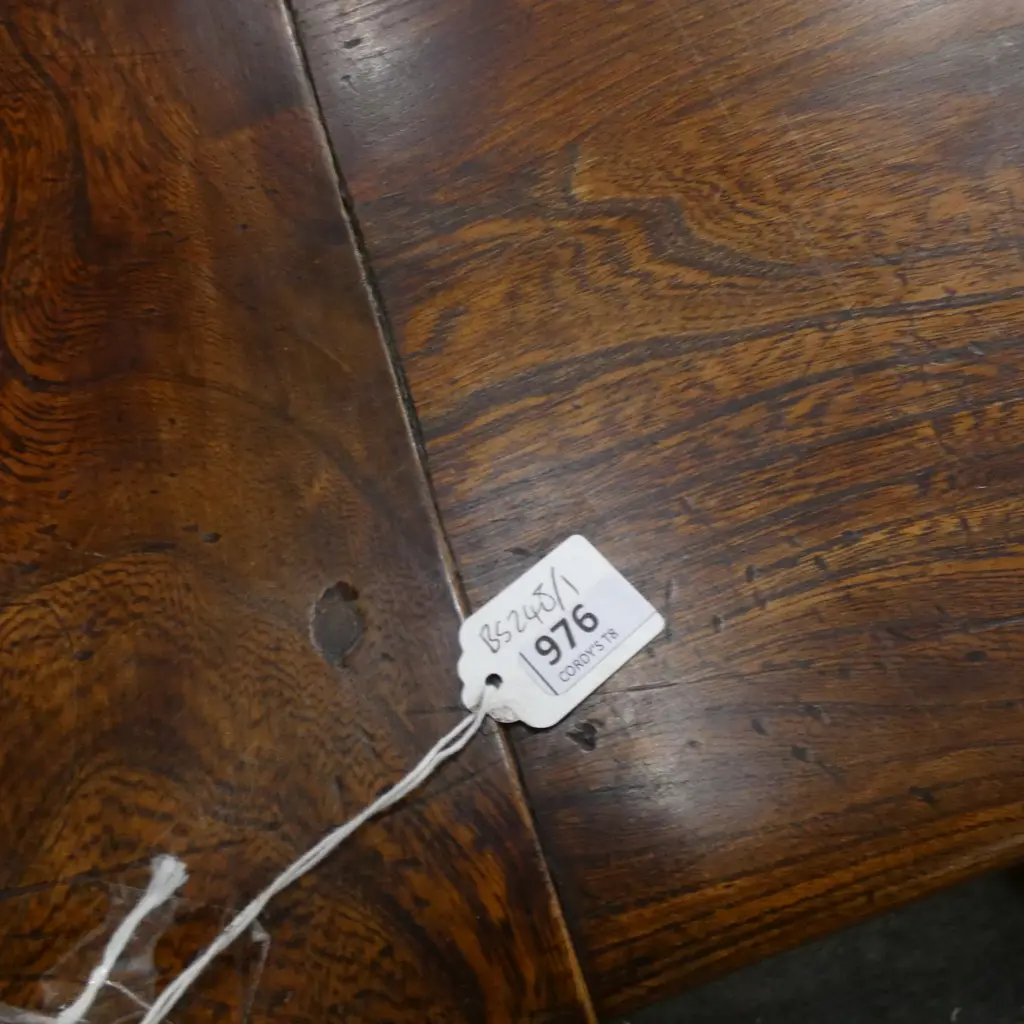 A large modern plank elm topped refectory ding table, Image 1++