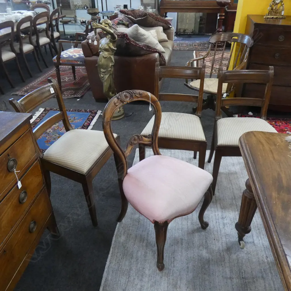 3 VICTORIAN BAR BACK CHAIRS & ONE BALLOON BACK Image 1++