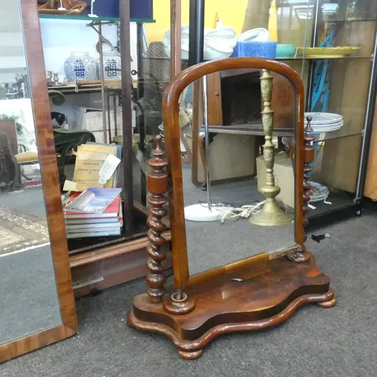 BARLEY TWIST WOODEN CHEVAL DRESSING TABLE MIRROR 700 X 780MM A/F
