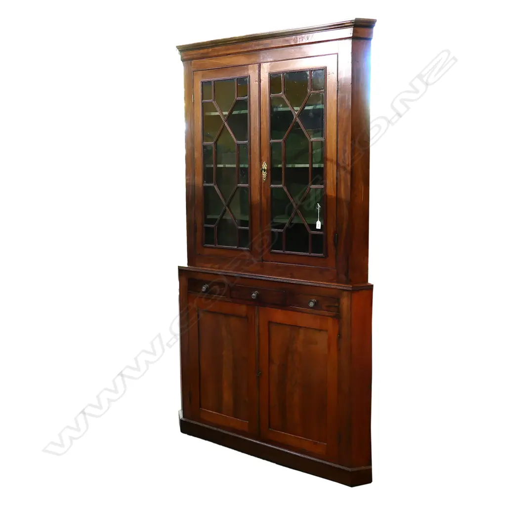 GEORGIAN MAHOGANY CORNER CABINET, 2060 x 530 x 330mm Image 1++