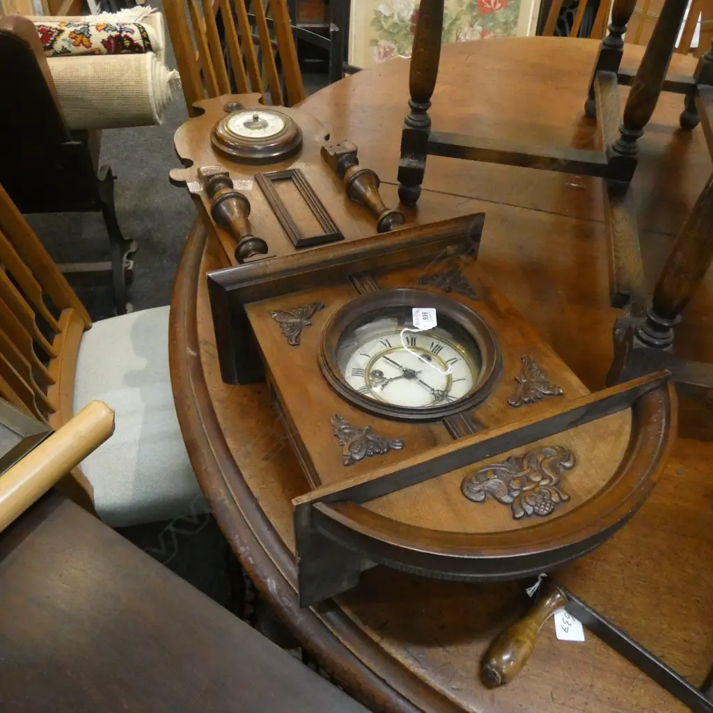 VINTAGE STYLE WALL CLOCK / BAROMETER H.950mm Image 1++
