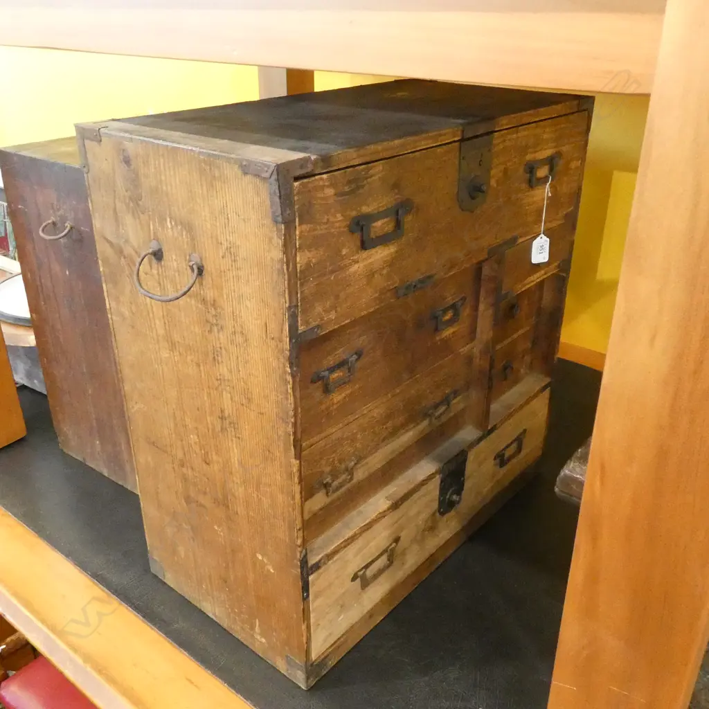 OLD JAPANESE BEDSIDE CABINET Image 1++
