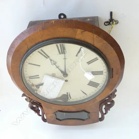 VICTORIAN BURR WALNUT WALL CLOCK