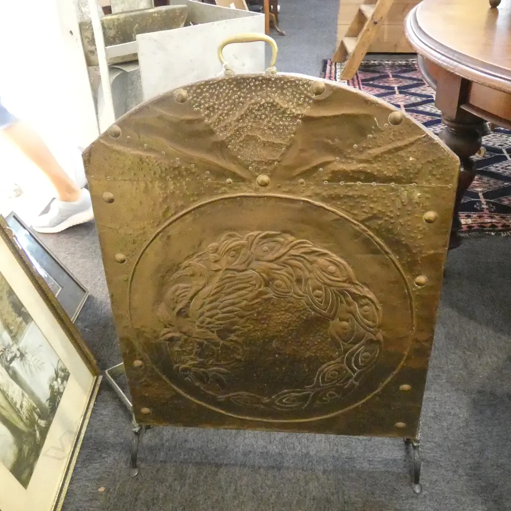 BRASS & COPPER FIRE SCREEN 610 X 900MM Image 1++
