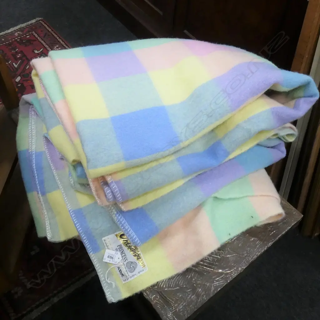 PR RAINBOW COLOURED ONEHUNGA 100% WOOL BLANKETS Image 1++