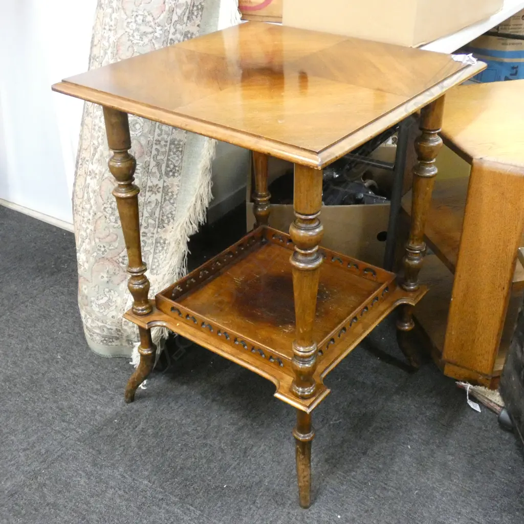 TWO-TIER WOODEN OCCASIONAL TABLE  550 X 550 X 750MM Image 1++