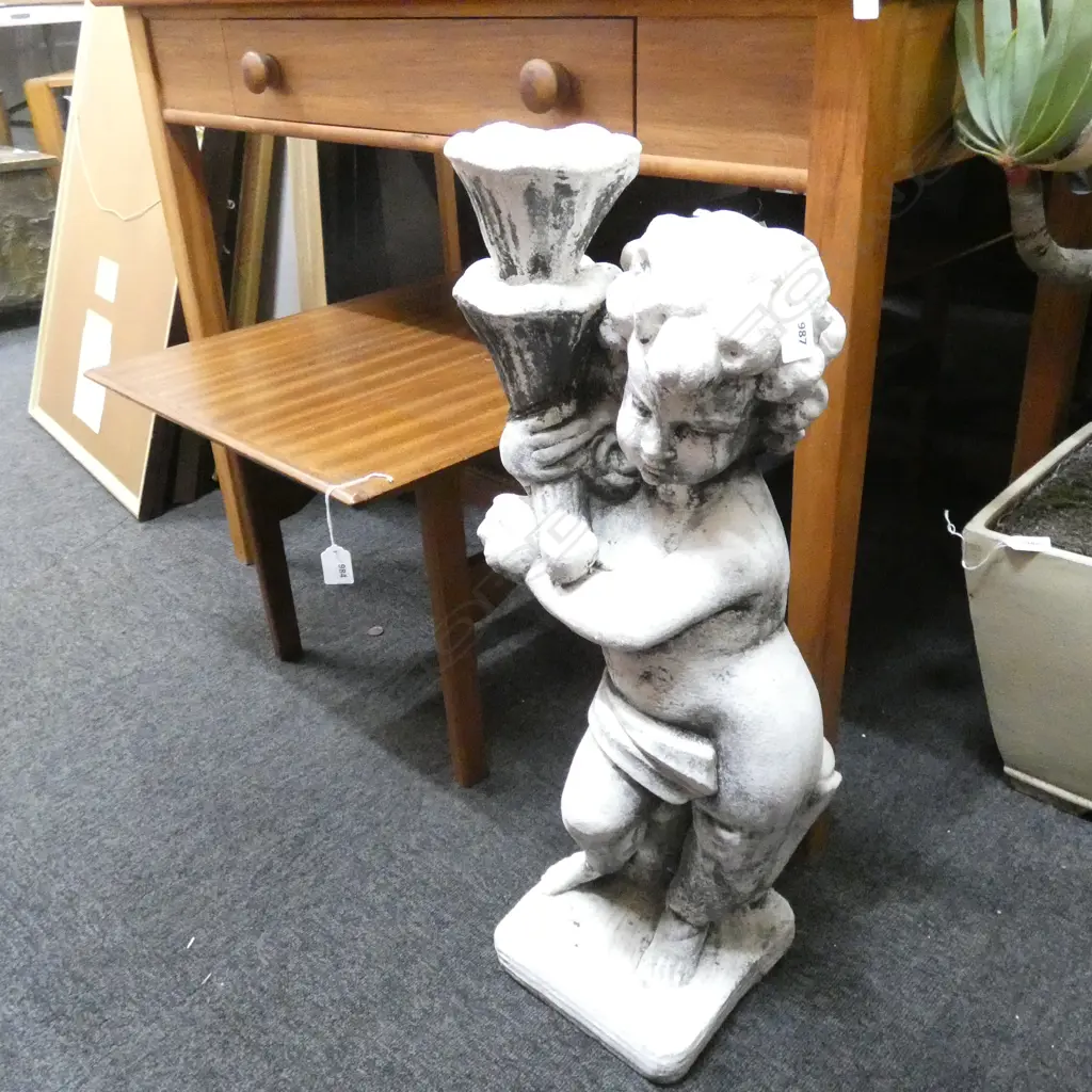 CONCRETE GARDEN CHERUB H.700mm Image 1++