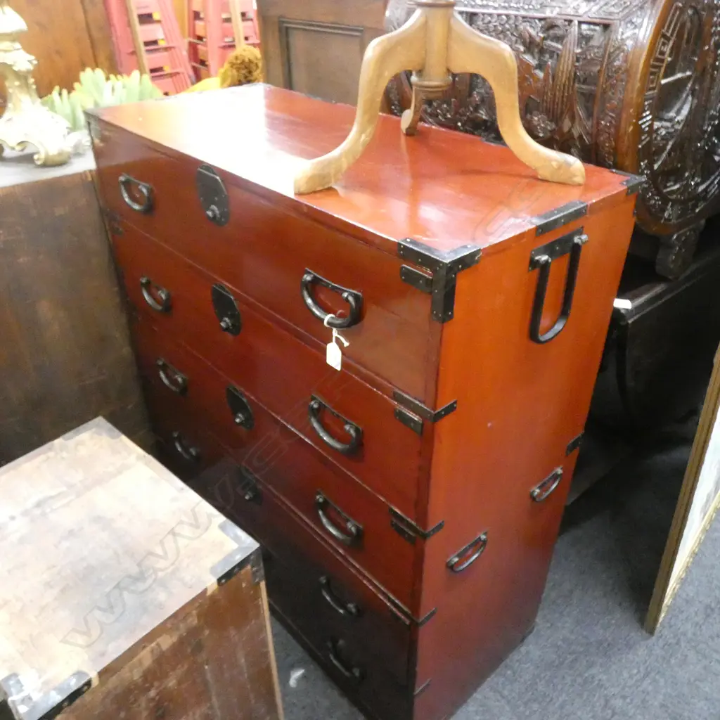 EARLY 1900’S KYOTO ‘AKA-DANSU’ KIMONO CHEST  Image 1++