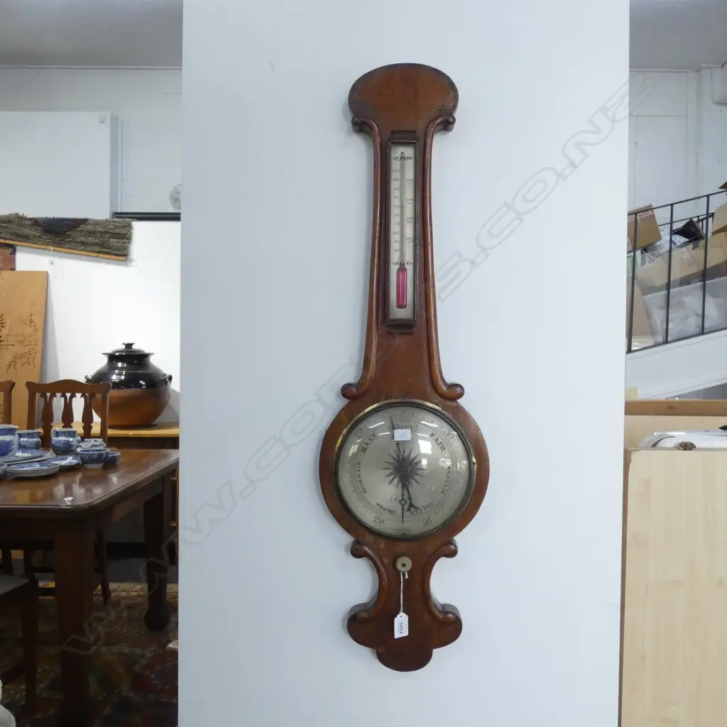 MAHOGANY FRAMED BAROMETER H.910mm Image 1++