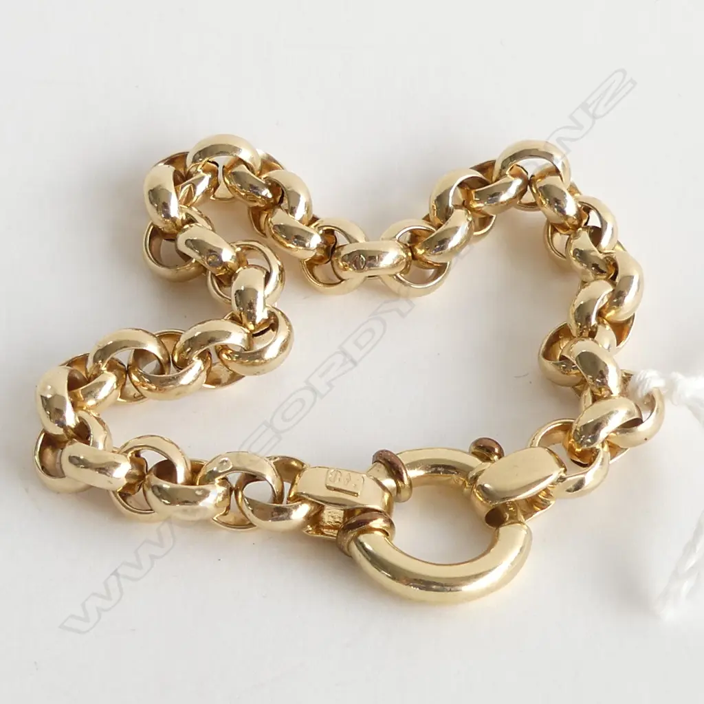 (53) 9CT GOLD BELCHER BRACELET 11.5gm Image 1++