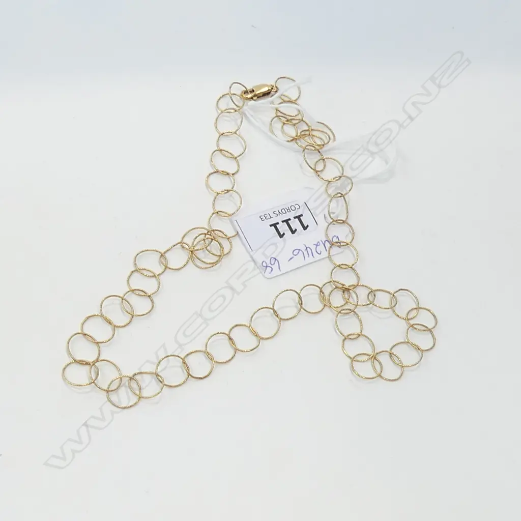 9CT GOLD FINE ROUND LOOP CHAIN NECKLACE 4.3GMS Image 1++