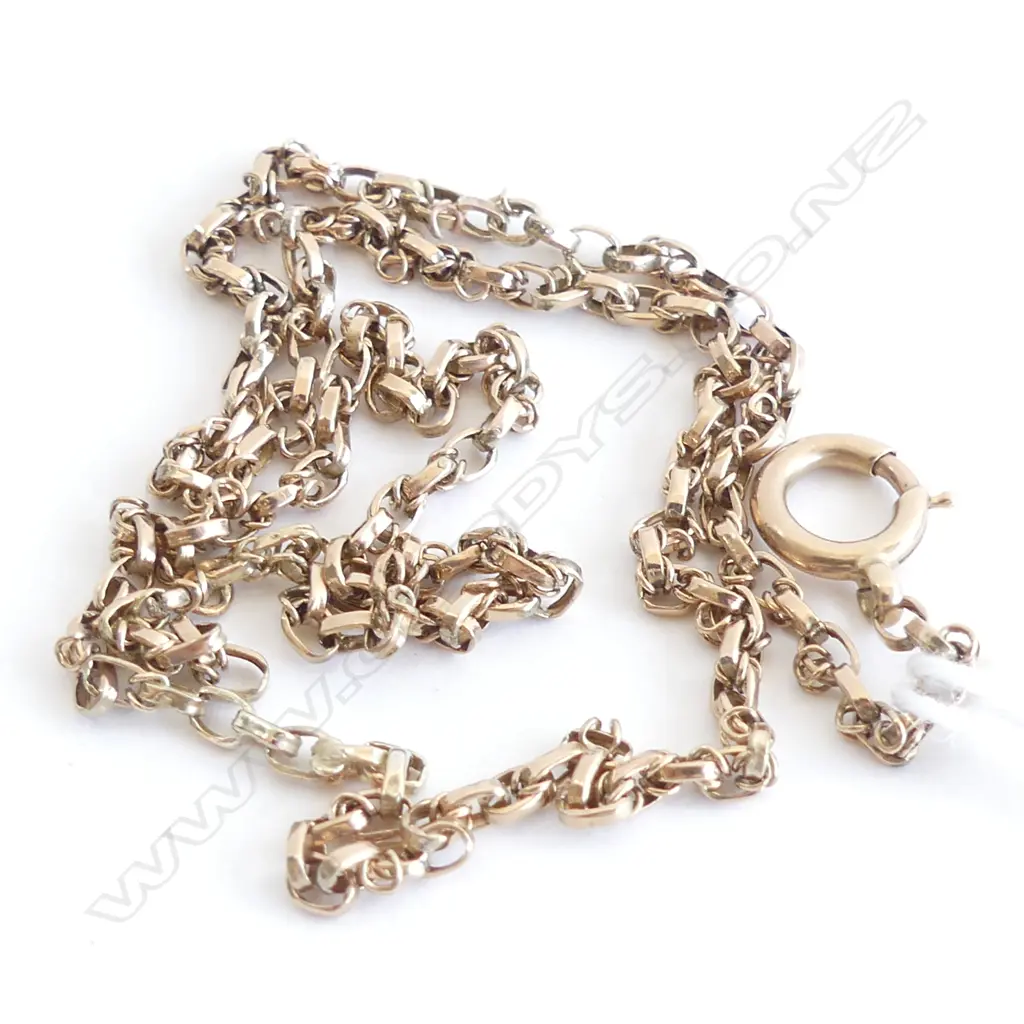 9CT GOLD C1900 NECK CHAIN  SOME LINK FAULTS L.400mm 4.45gms Image 1++