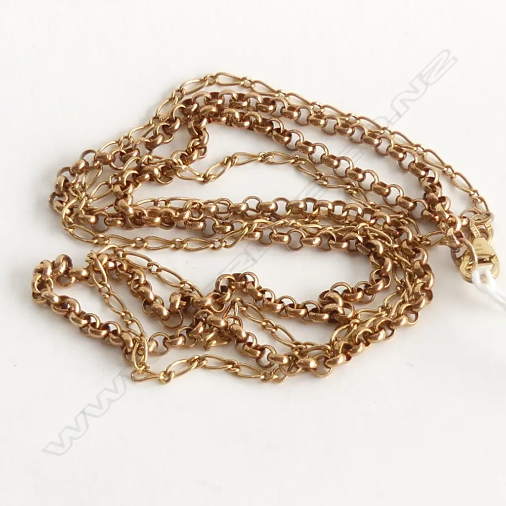 (61) 9CT ROSE GOLD DOUBLE CHAIN NECKLACE 16.4gm Image 1++