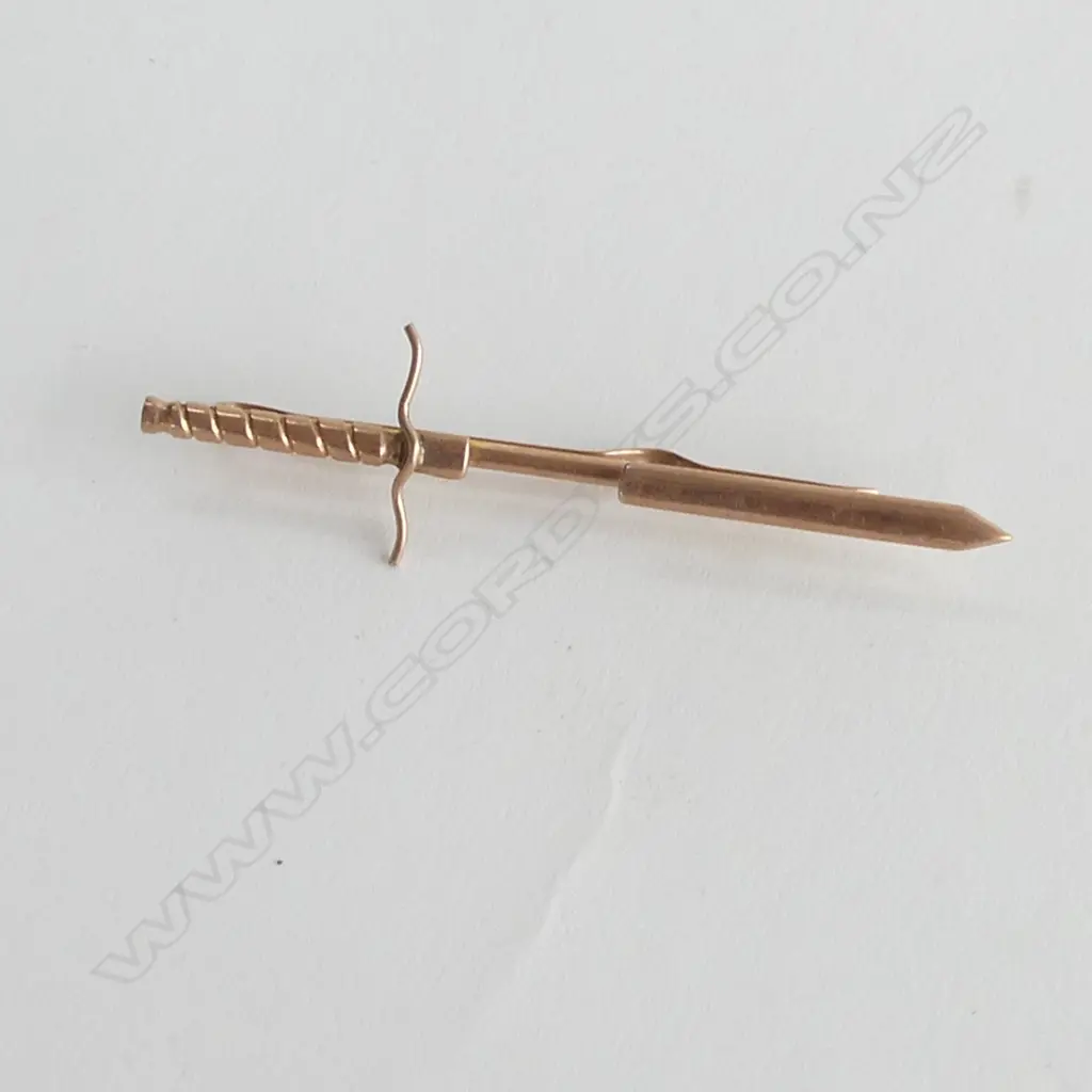 FNS 9ct SWORD TIE SLIDE 3.67gms by F. N. Stratton of Auckland Image 1++