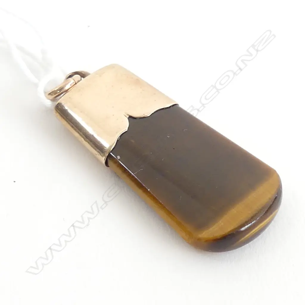 EDW 9CT ROSE GOLD & TIGER'S EYE PENDANT Image 1++