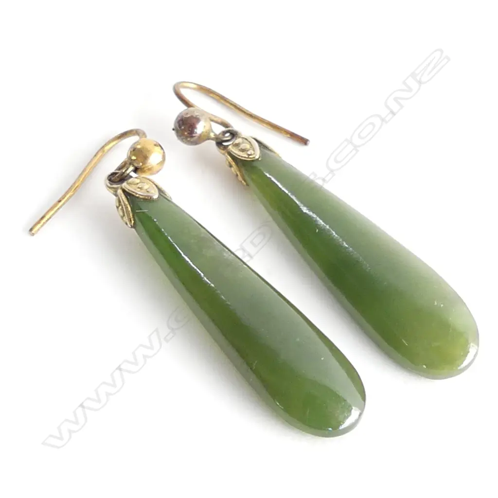 PR GREENSTONE EARINGS GOLD ? FITTINGS Image 1++