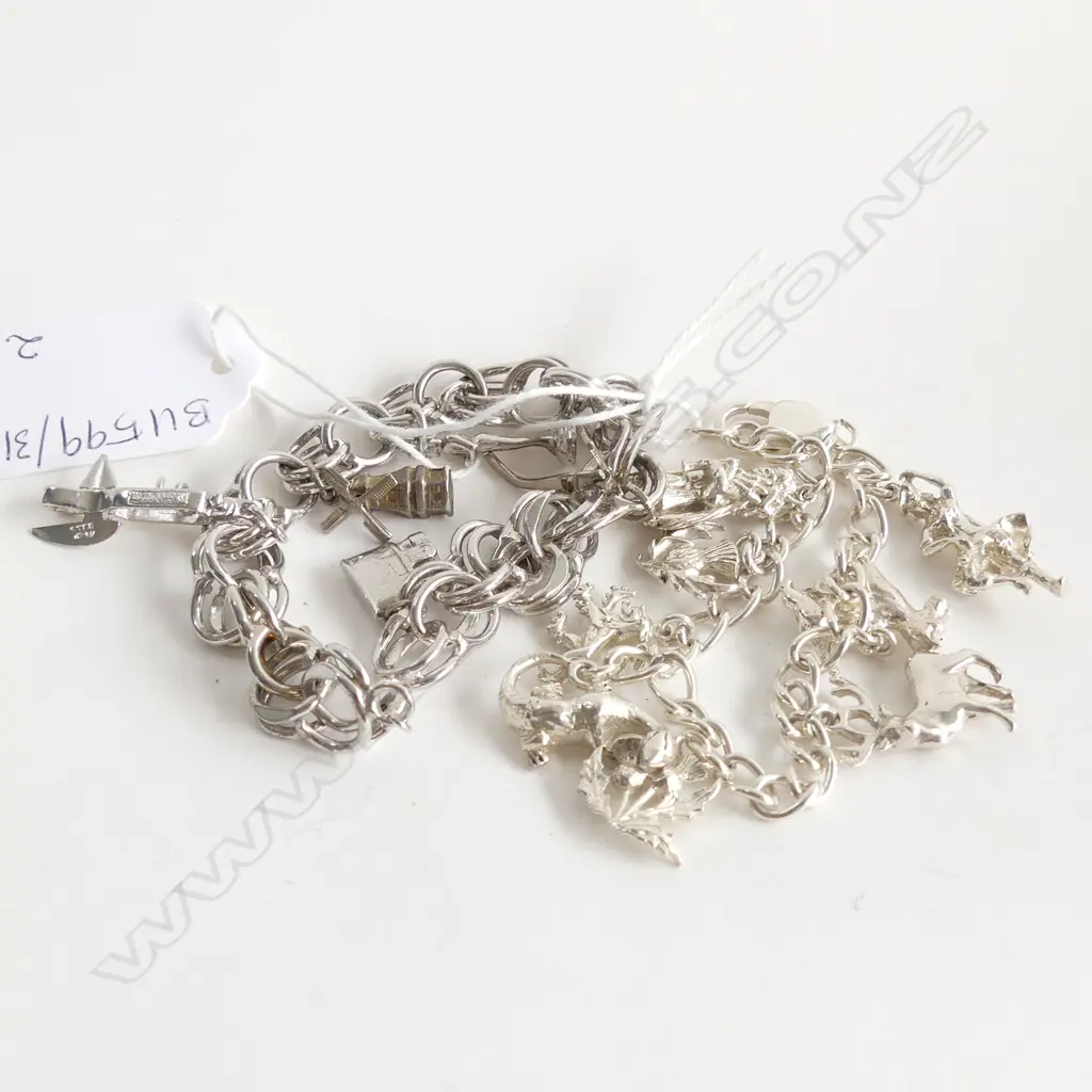 2 STG CHARM BRACELETS 63 GRAMS (1 SCOTTISH THEMED) Image 1++