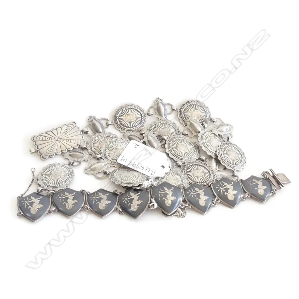 STG SILVER CHAIN / BELT L.750mm + THAI SILVER BRACELET 118 GRAMS Image 1++