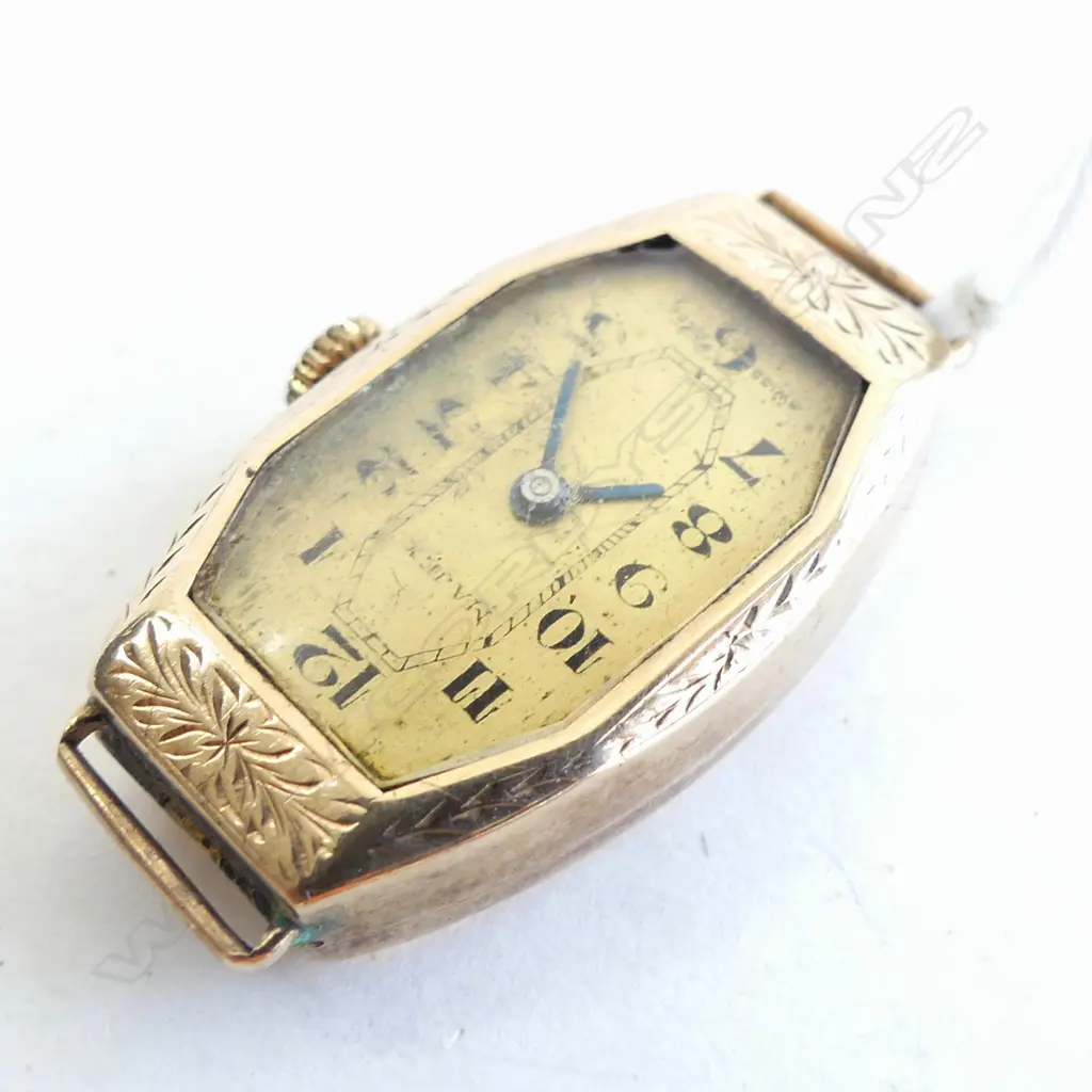 9CT WATCH CASE 'MAJEX' (4.7 GRAMS w. MOVEMENT REMOVED) Image 1++