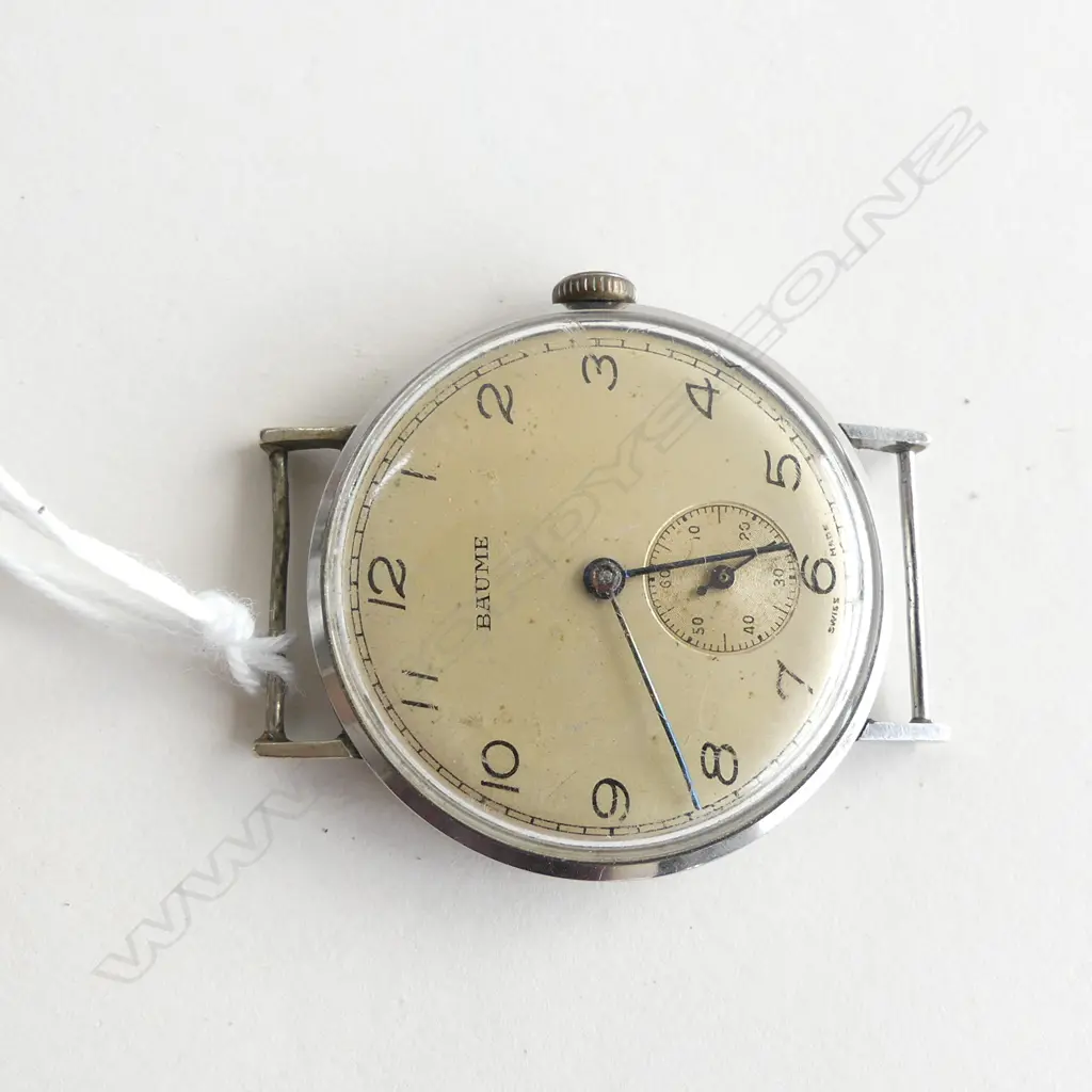 BAUME VINTAGE SILVER GENTS WRISTWATCH RUNNING no strap Image 1++