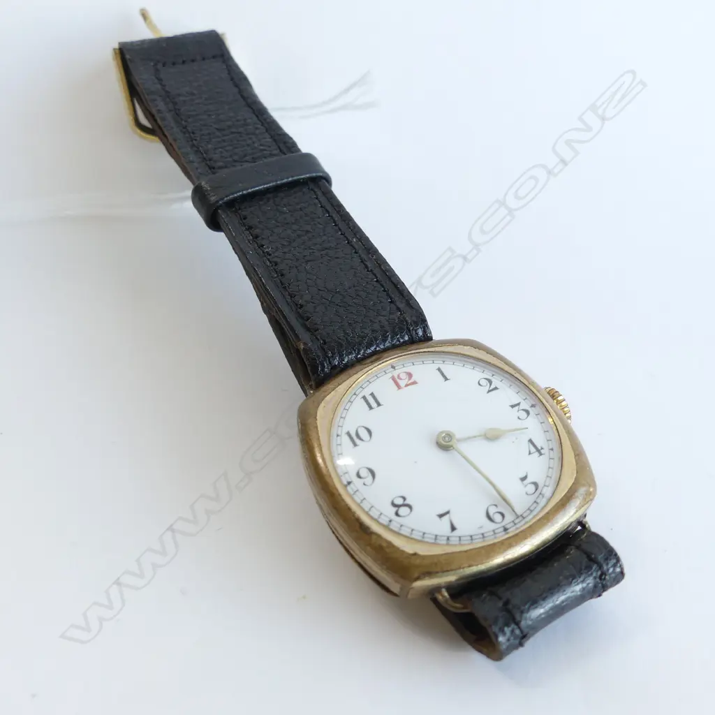 1930's ROLLED GOLD SWISS GENTS WRISTWATCH W ROLEX MOVEMENT Image 1++