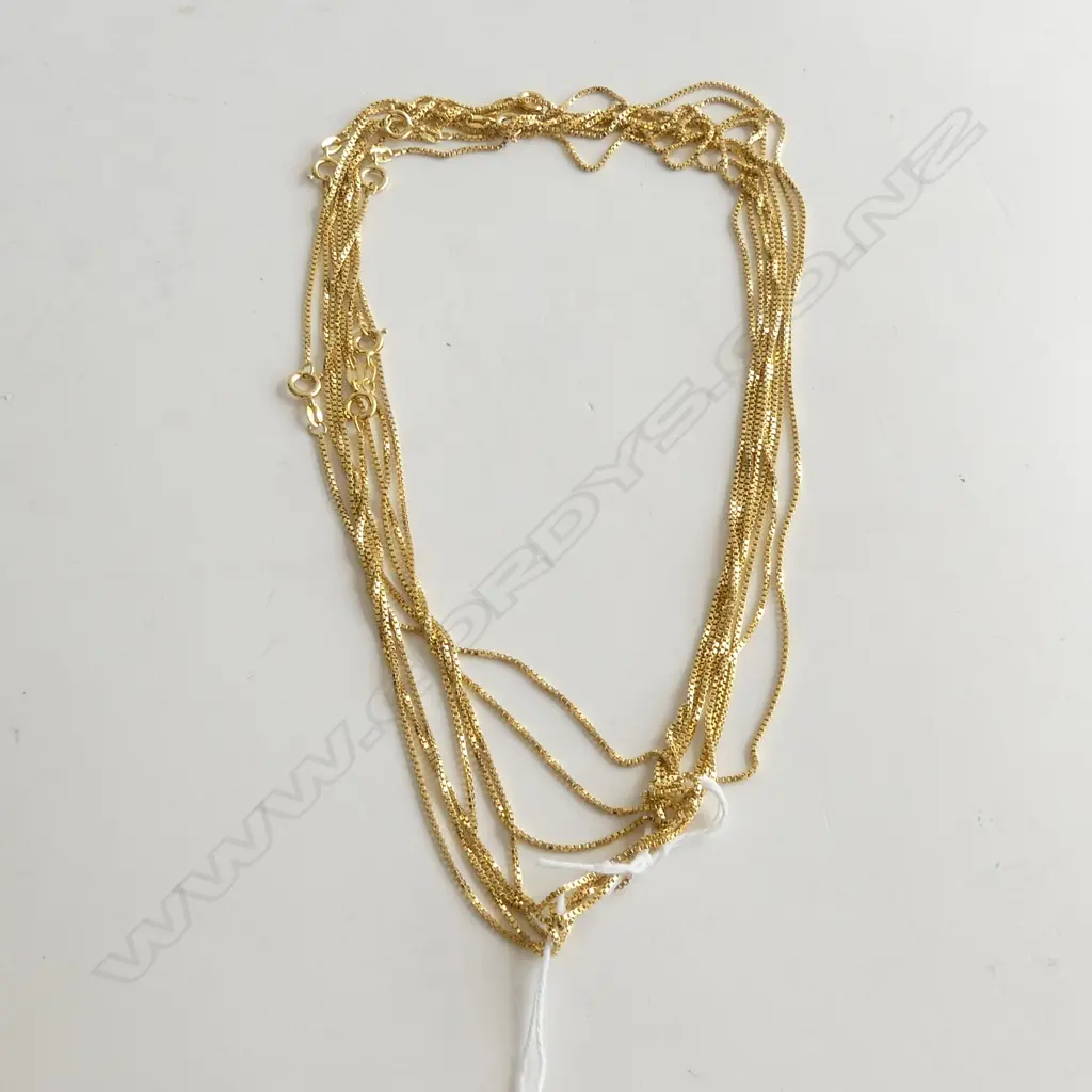 8 BOX CHAIN ROLLED GOLD NECKLACES BY SPIDEL L.450mm GERMANY (AS NEW) Image 1++