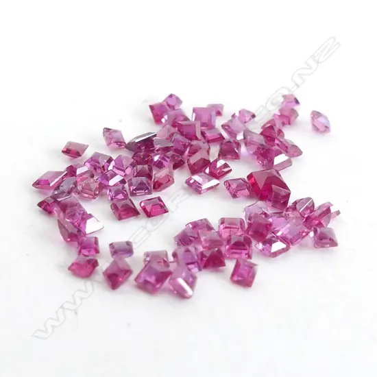 BAG MIXED RUBIES, SQUARE, MIXED SIZES 