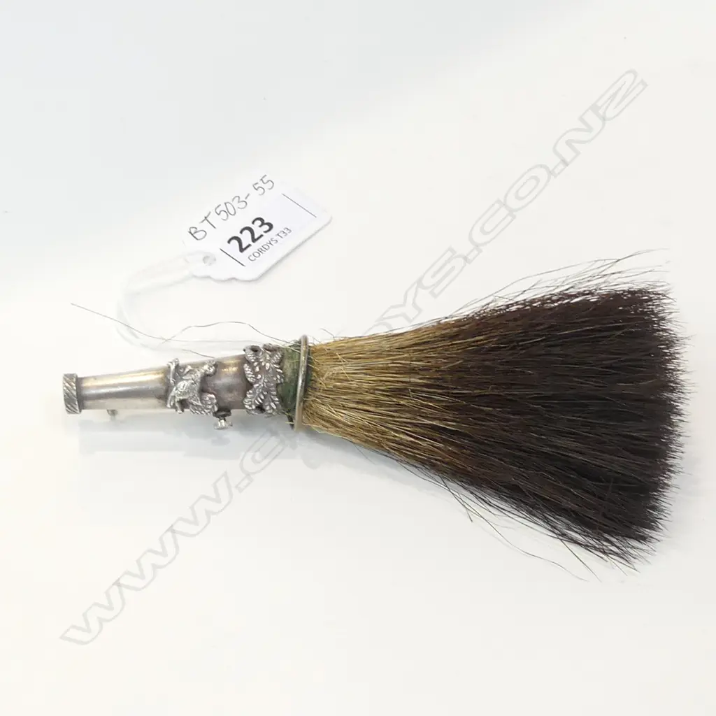 SCOTTISH SILVER & HORSE HAIR KILT PIN L 130MM Image 1++